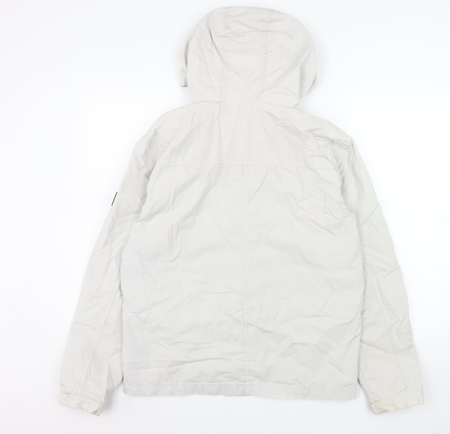Jack & Jones Men’s White L Hooded Windbreaker Jacket