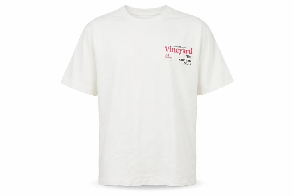 Criminal Damage Men's White California Vineyard Graphic T-Shirt XL