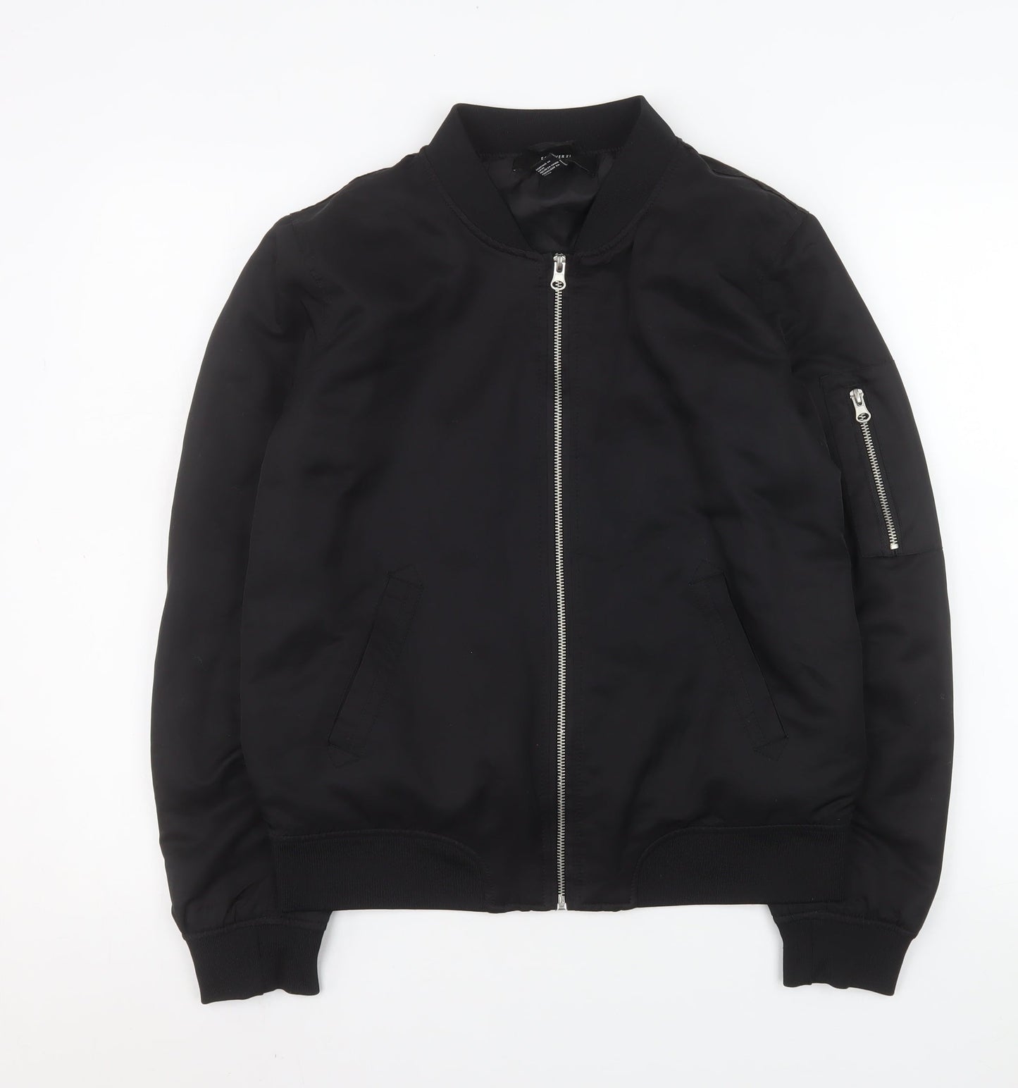 Forever 21 Men's Black Polyester Bomber Jacket Size M