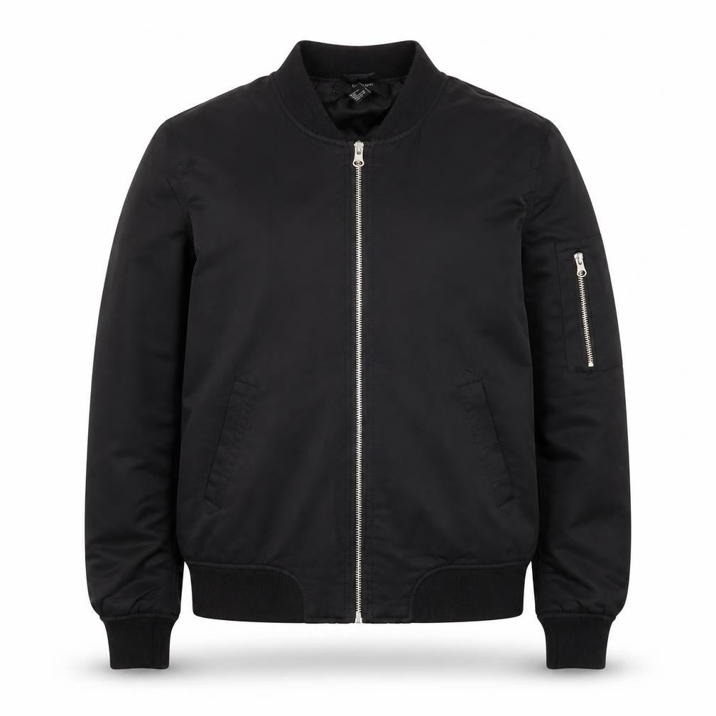 Forever 21 Men's Black Polyester Bomber Jacket Size M