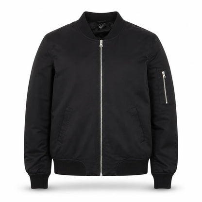 Forever 21 Men's Black Polyester Bomber Jacket Size M