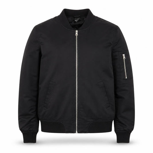 Forever 21 Men's Black Polyester Bomber Jacket Size M