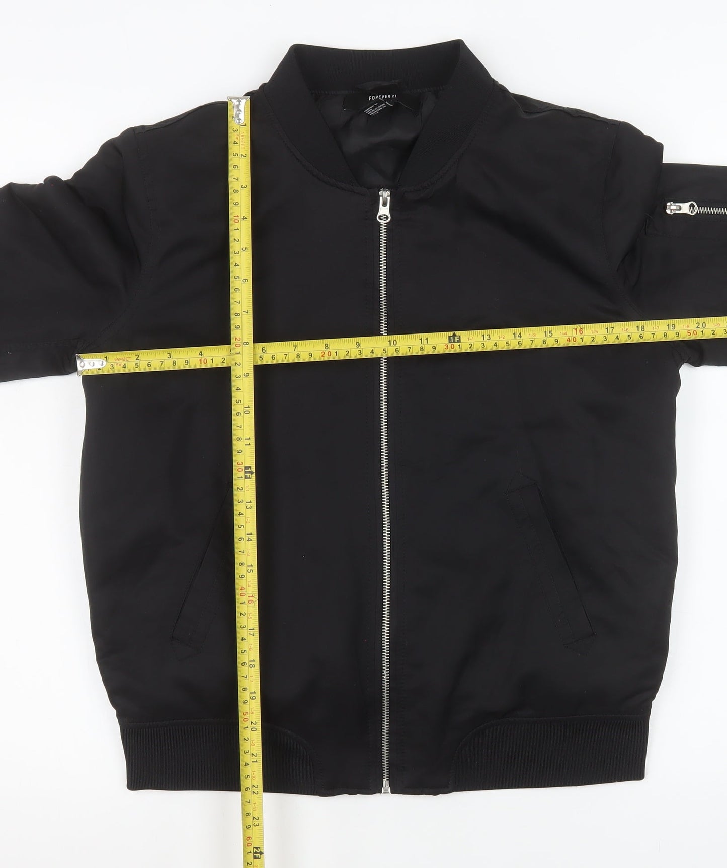 Forever 21 Men's Black Polyester Bomber Jacket Size M