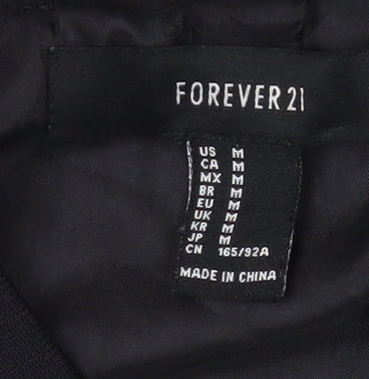 Forever 21 Men's Black Polyester Bomber Jacket Size M