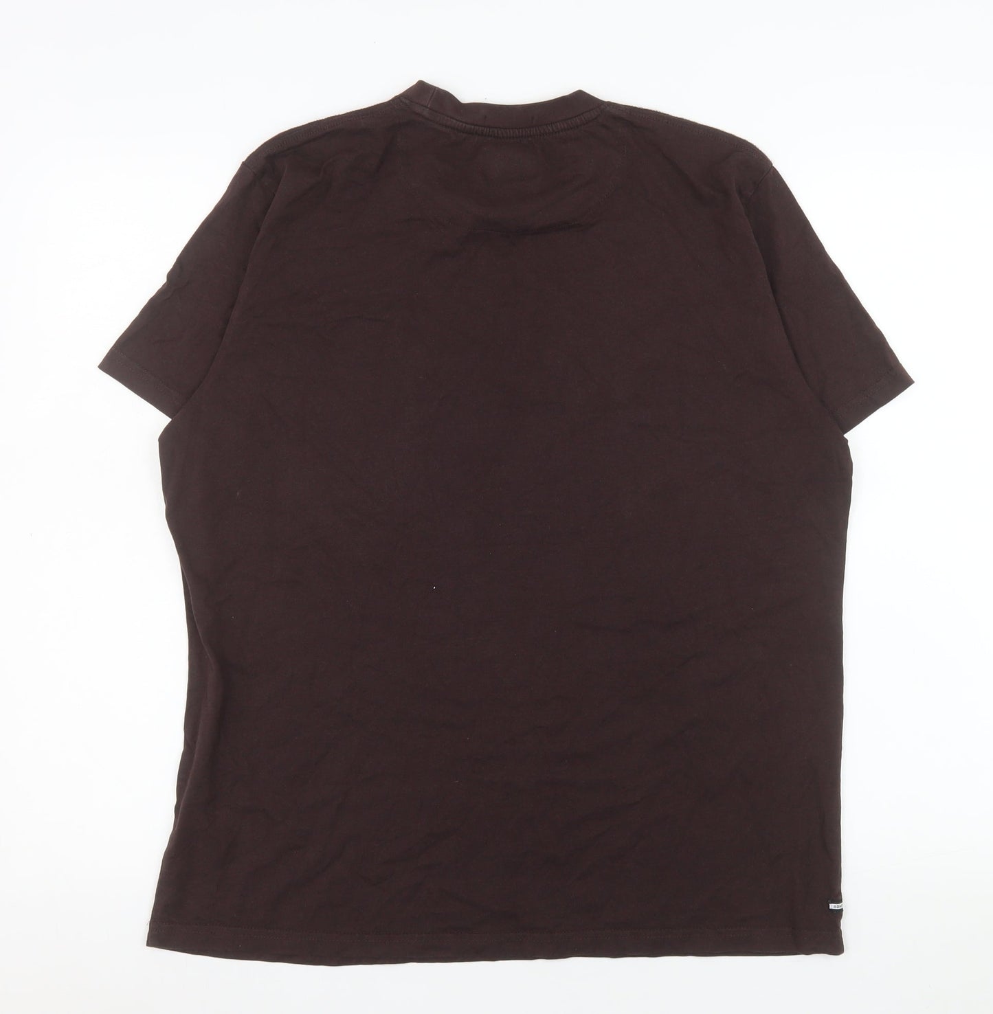 Weekend Offender Men's Brown Cotton Crew Neck T-Shirt Size L