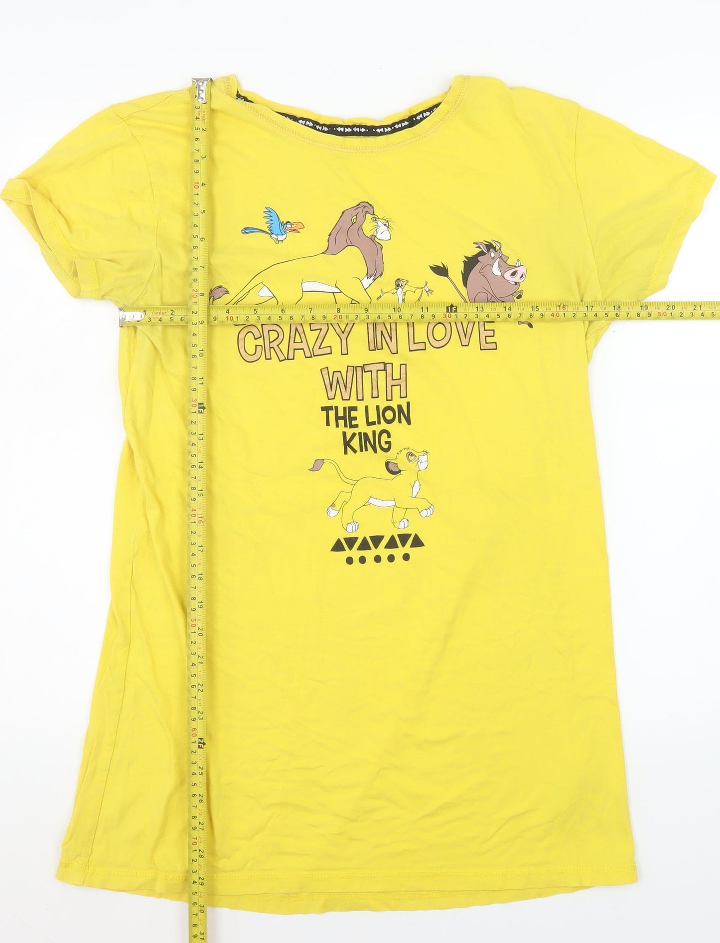 Disney Women Yellow The Lion King Nightshirt T-Shirt Style Size 10-12