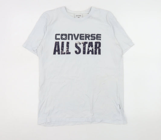 Converse Men’s White All Star Graphic T-Shirt XS Crew Neck Cotton