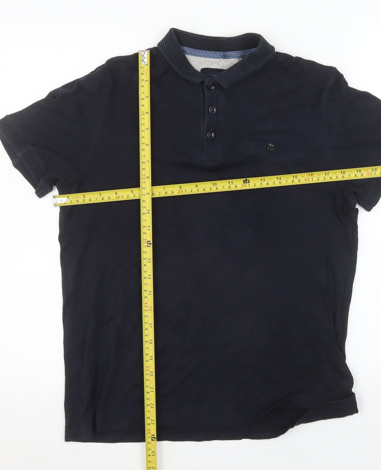 Ted Baker Men's Blue Short Sleeve Cotton Polo Shirt Size S