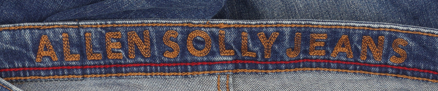 Allen Solly Men's Blue Distressed Straight Fit Jeans 32W 32L