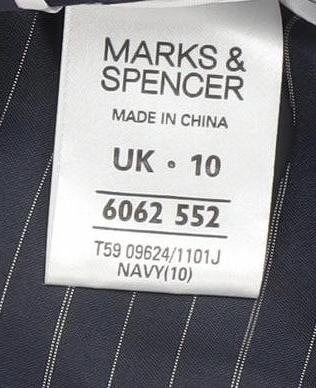 Marks and Spencer Women's Navy Single-Breasted Blazer UK 10