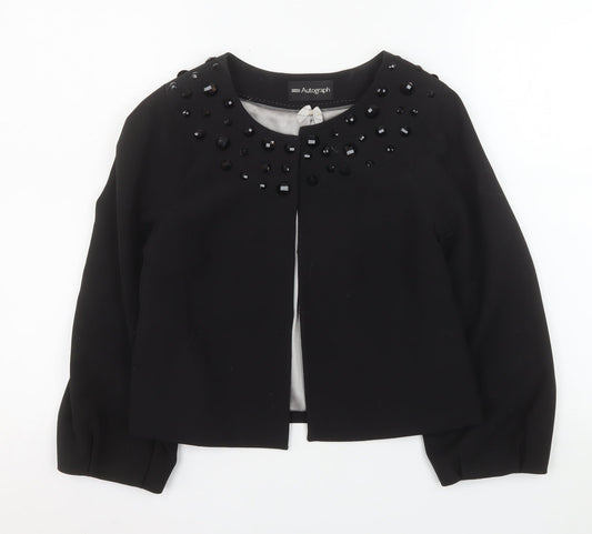 Marks and Spencer Autograph Women's Black Beaded Short Jacket UK 8