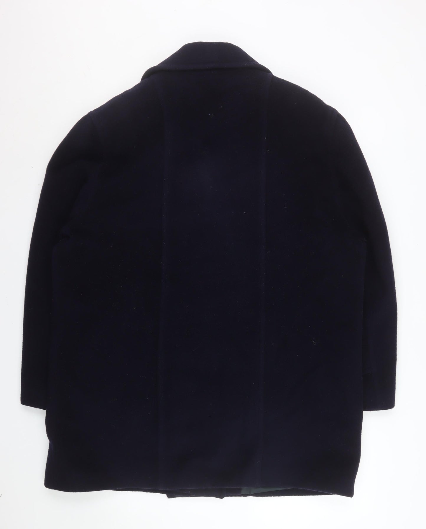 Versatile Women's Blue Wool Mohair Pea Coat UK 14 Double-Breasted