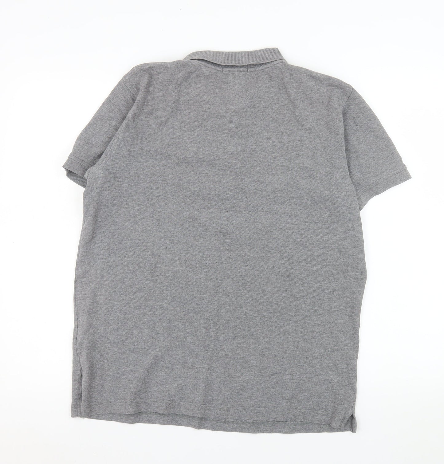 Lyle & Scott Mens Grey Cotton Short Sleeve Polo Shirt Size L