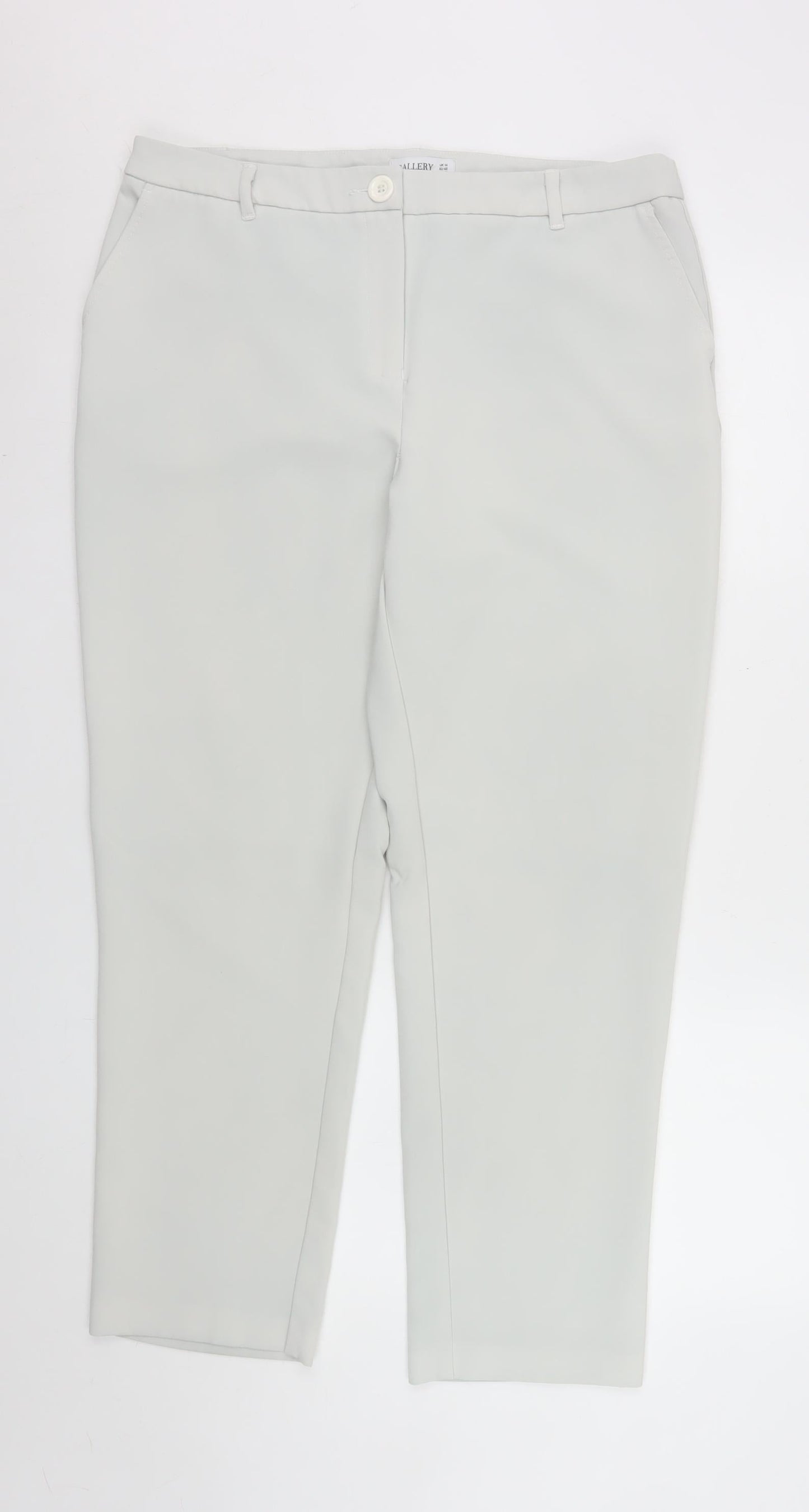 Gallery Women Ivory Chino Slim Trousers UK 14