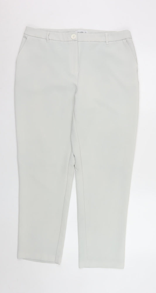 Gallery Women Ivory Chino Slim Trousers UK 14