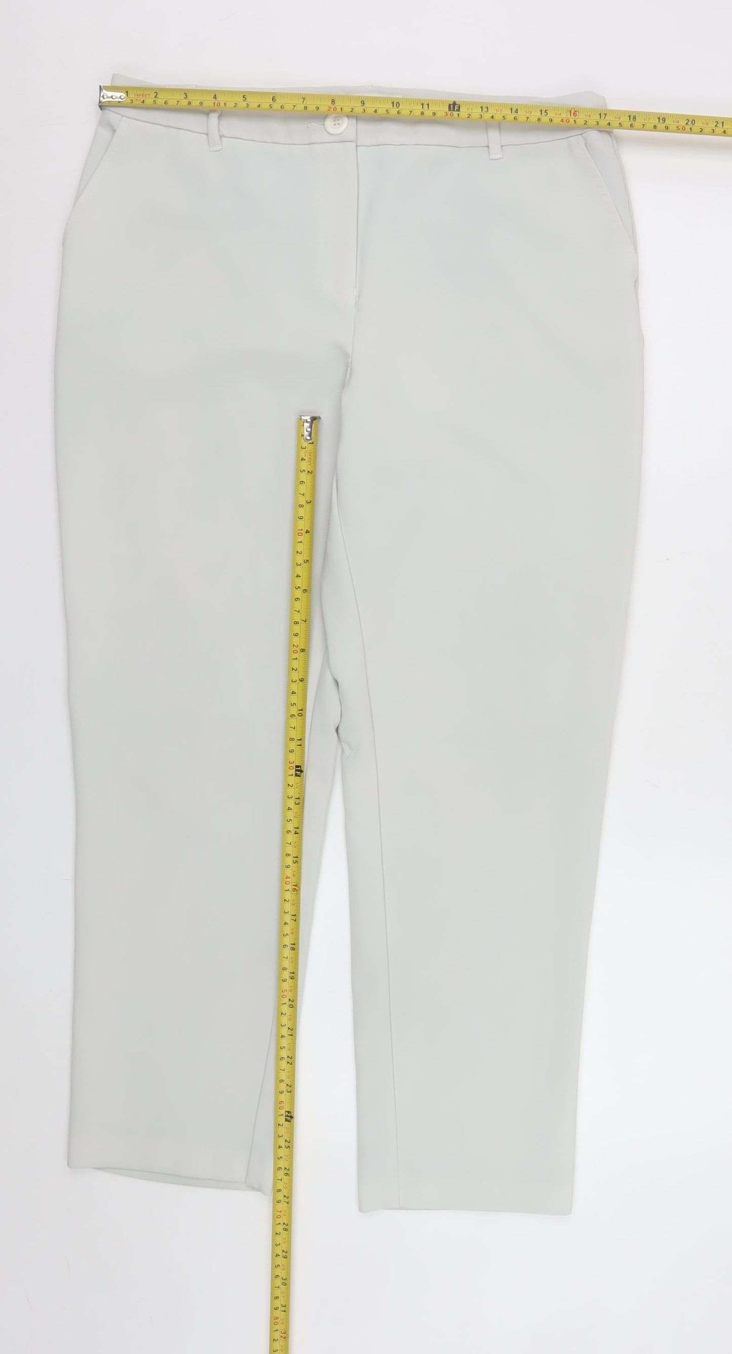 Gallery Women Ivory Chino Slim Trousers UK 14