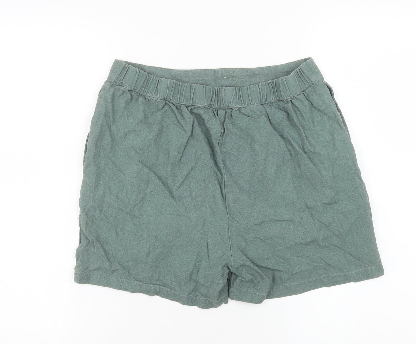 Vero Moda Women Green Linen Blend Chino Shorts Size M