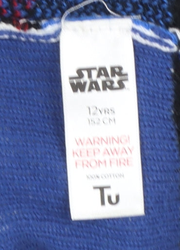 Star Wars Boys Blue Christmas Jumper 12 Years R2-D2 Galaxy Greetings Tu