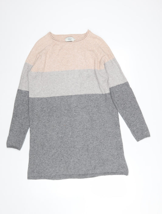 ONLY Womens Multicoloured Striped Pullover Jumper M