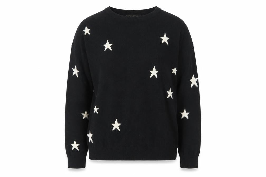 WHY NOT Women’s Black Star Sequin Pullover Jumper One Size