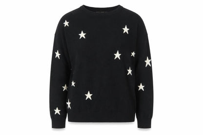 WHY NOT Women’s Black Star Sequin Pullover Jumper One Size