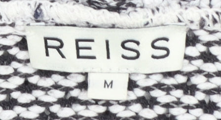 Reiss Women's Grey Cotton Blend Chunky Knit Open Cardigan Size M