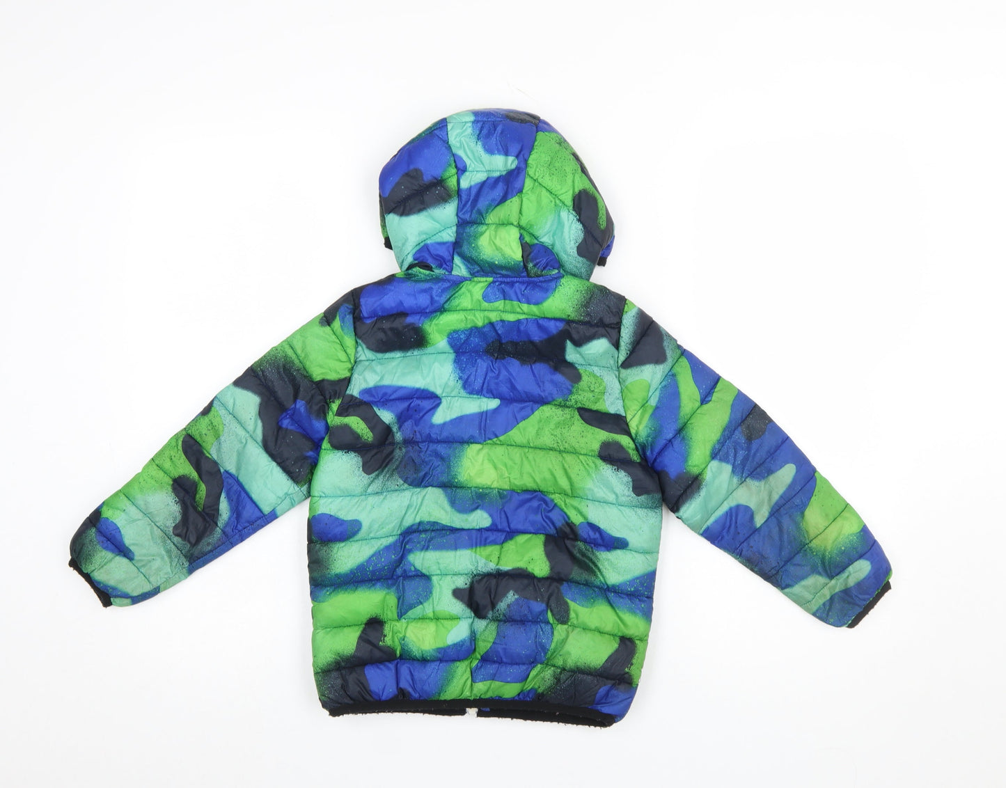 NEXT Boys Multicoloured Camouflage Puffer Jacket 5 Years Hooded Winter Coat