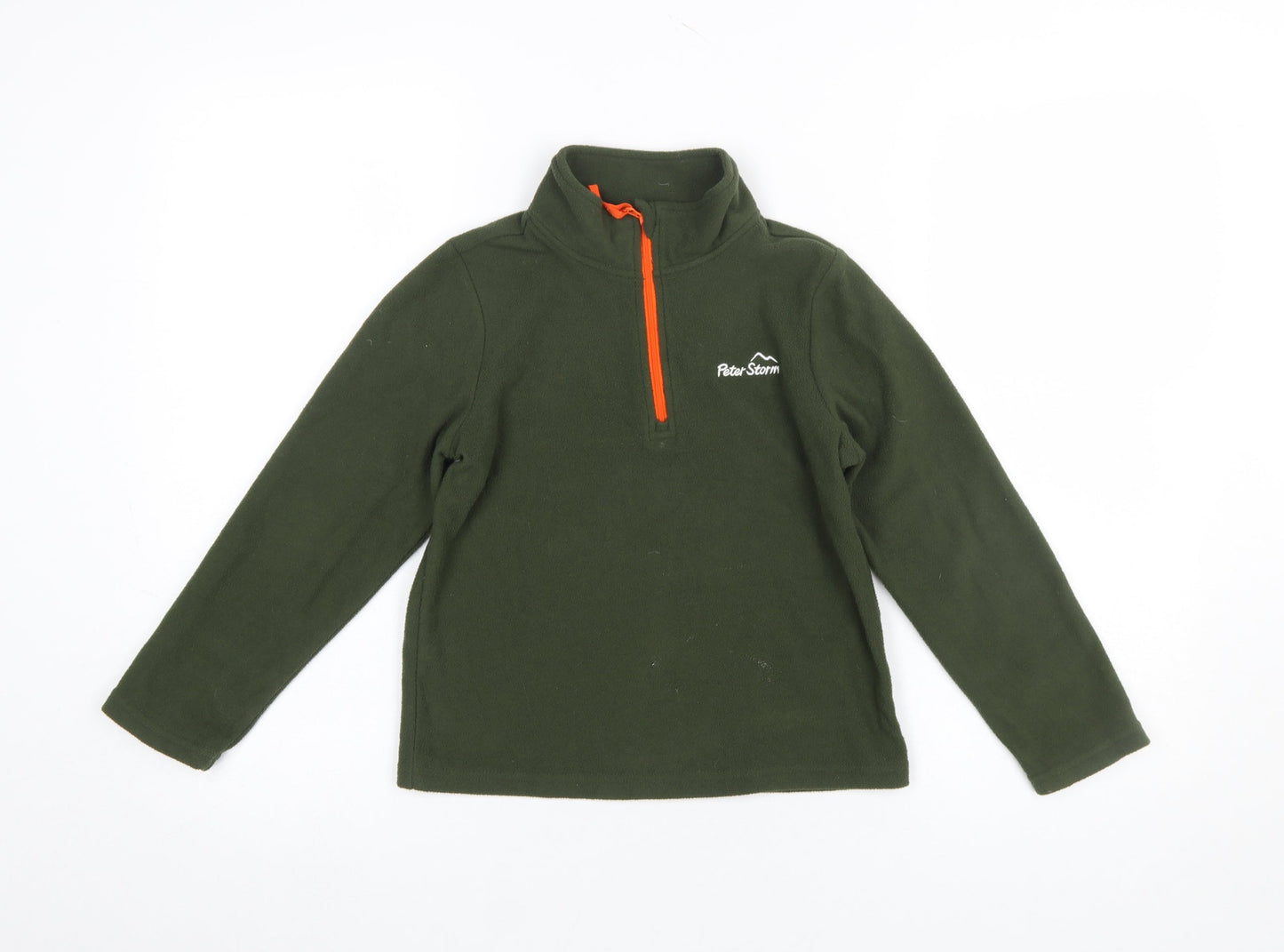 Peter Storm Boys Green Fleece 1/4 Zip Sweatshirt 7-8 Years Outdoor Pullover