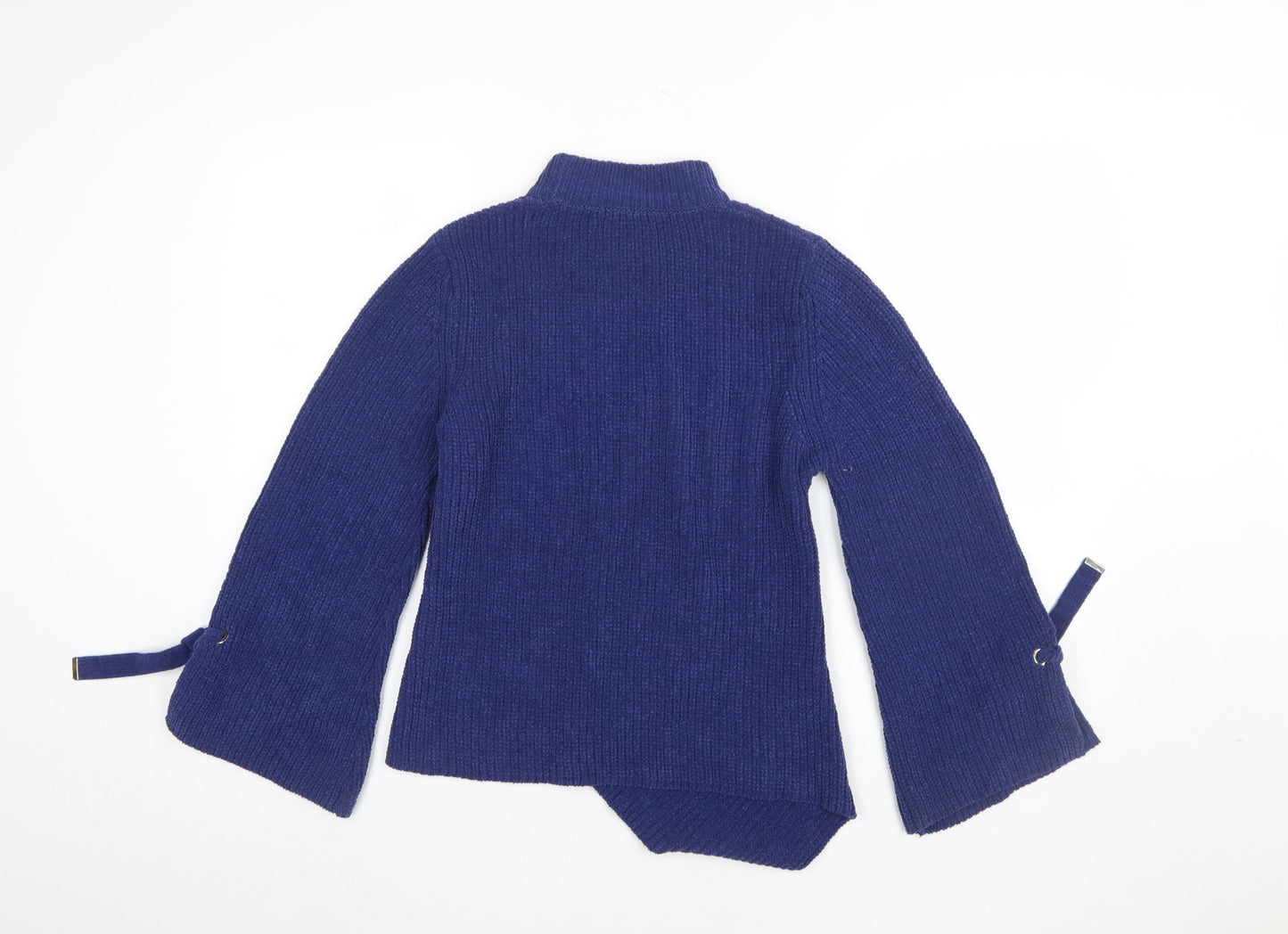 Moda Elementi Women Blue Mock Neck Wool Blend Jumper M