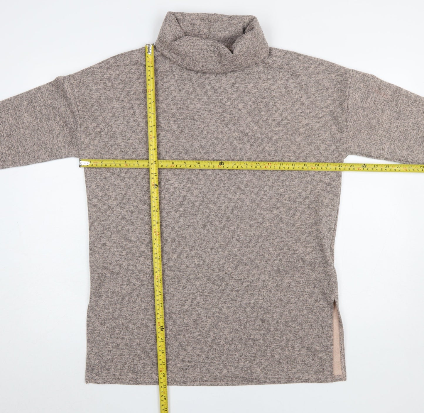 New Look Women Beige Roll Neck Long Sleeve Knit Jumper Size M