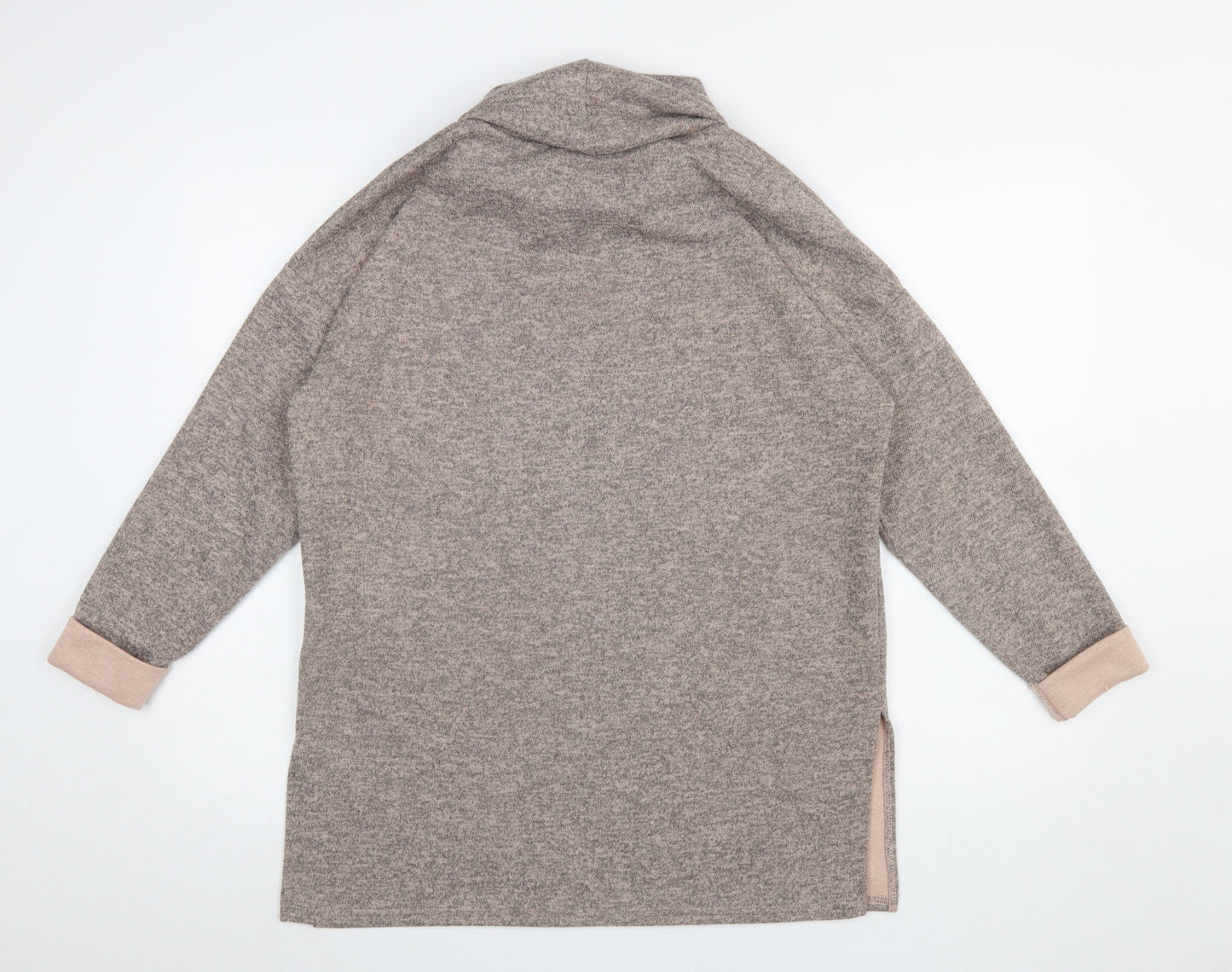 New Look Women Beige Roll Neck Long Sleeve Knit Jumper Size M