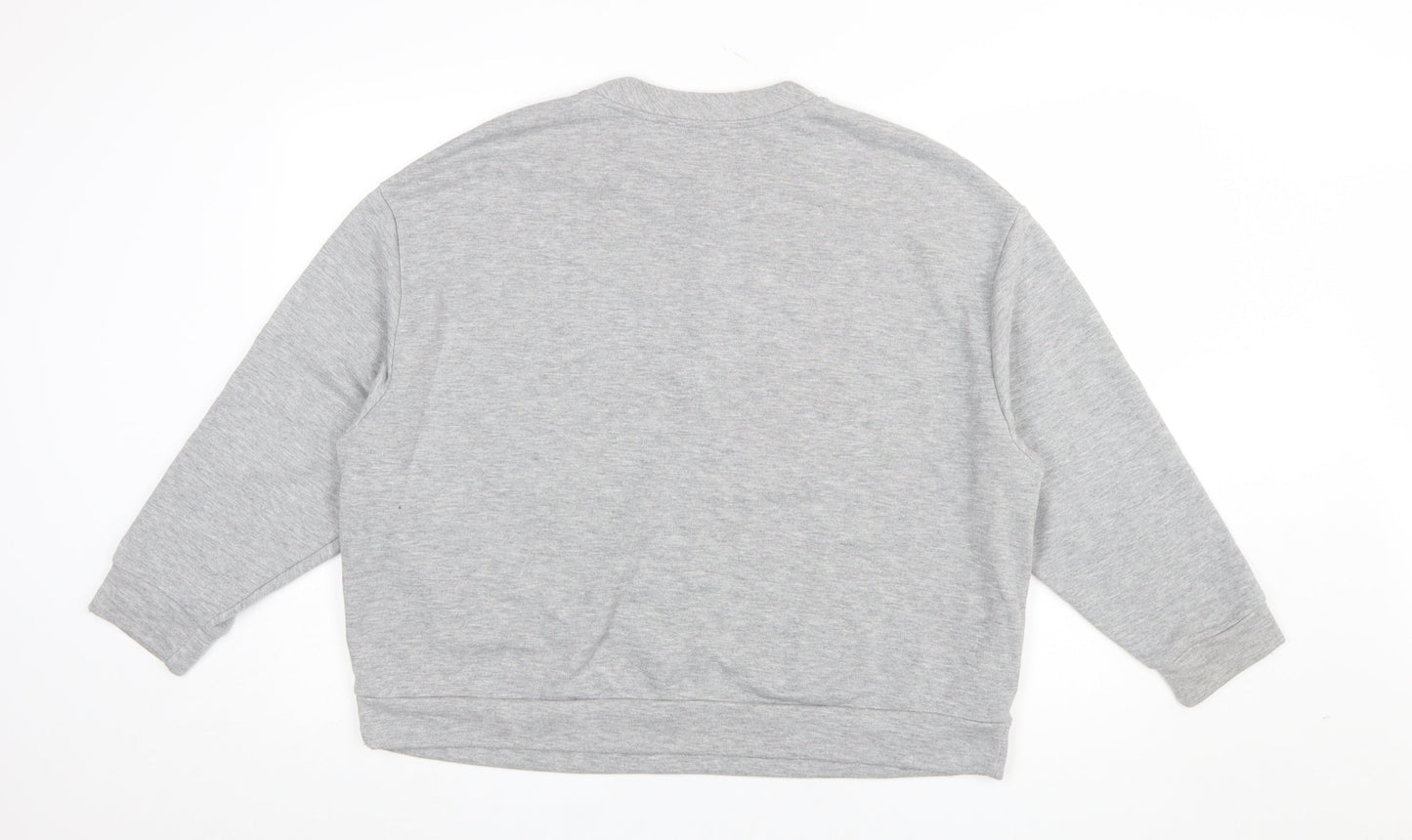 Marks and Spencer Women’s Grey Marl Love Print Pullover Sweatshirt L