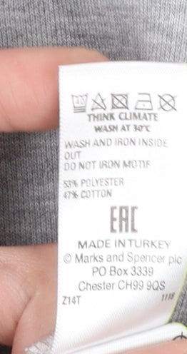 Marks and Spencer Women’s Grey Marl Love Print Pullover Sweatshirt L