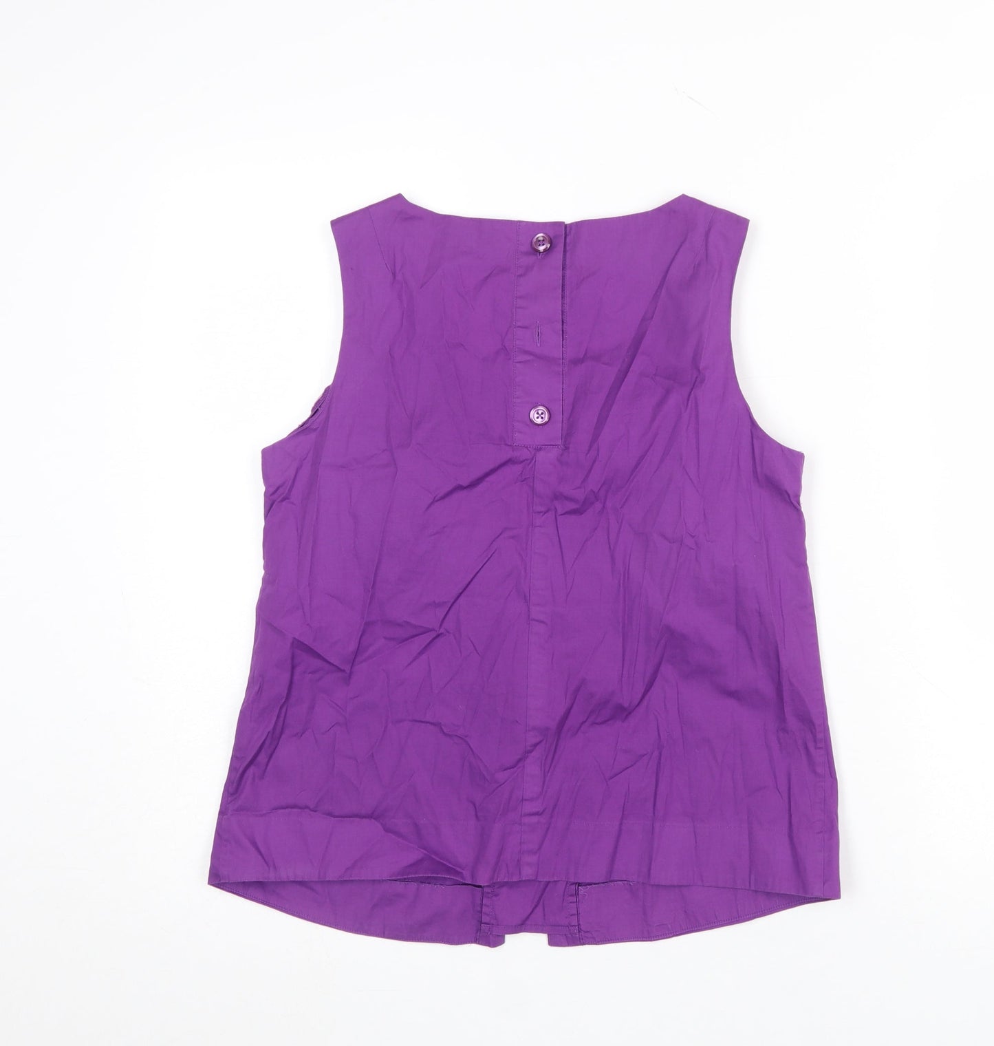 Tommy Hilfiger Women's Purple Sleeveless Cotton Blouse Size 10