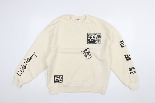 Primark Women’s Beige Keith Haring x Disney Mickey Mouse Sweatshirt 2XS