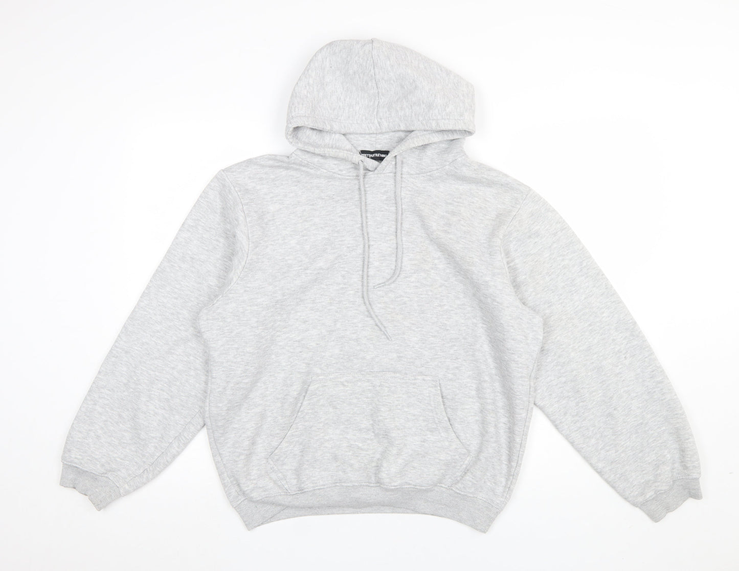 PrettyLittleThing Women’s Grey Pullover Hoodie Size M Cotton Blend