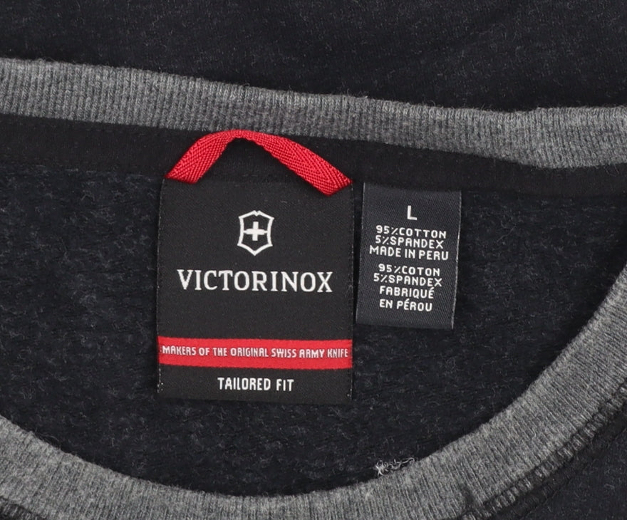 Victorinox Men's Black Crew Neck Pullover Sweatshirt Size L Slim Fit