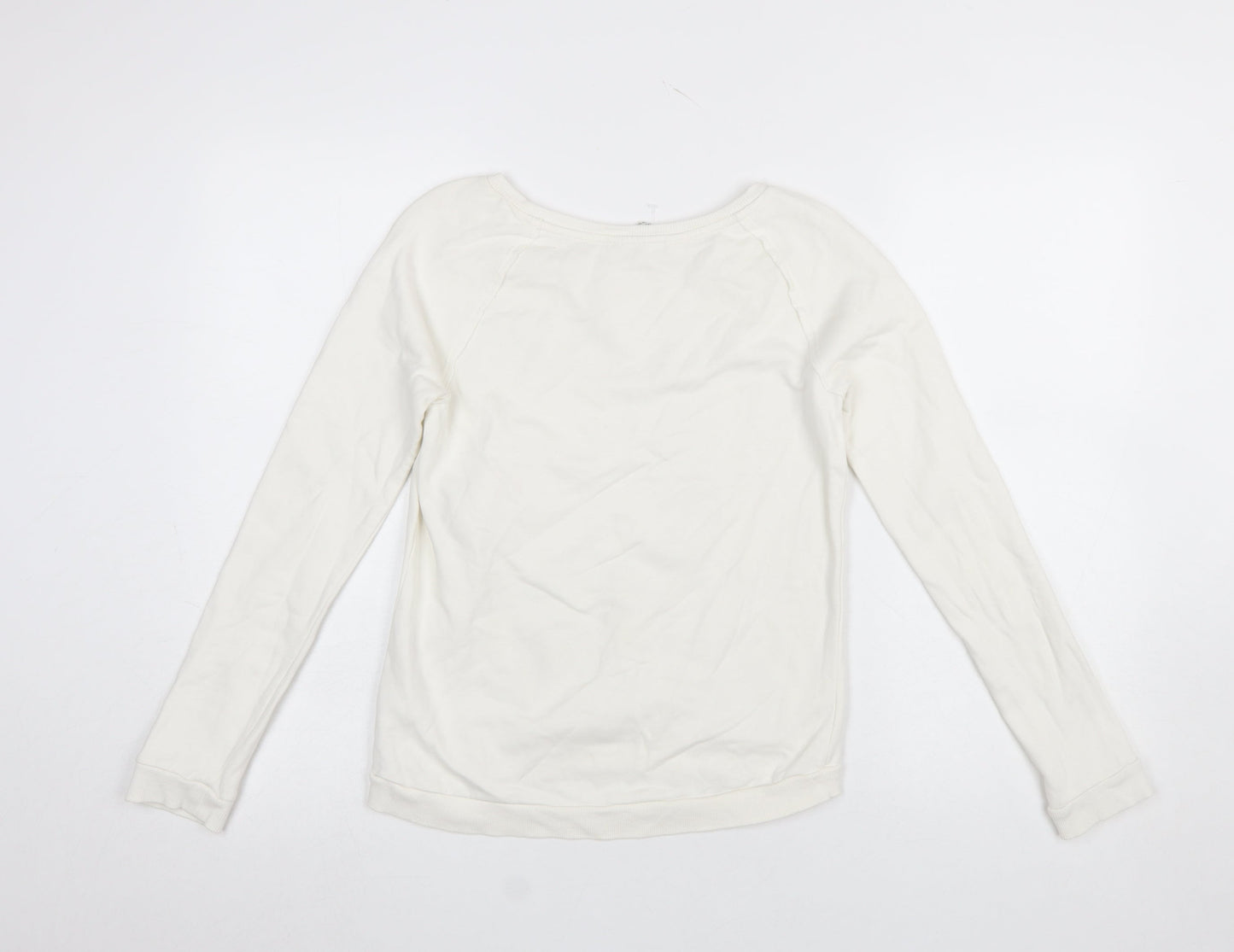 H&M Girls White Santa Claws Dog Christmas Sweatshirt Size 14 Years
