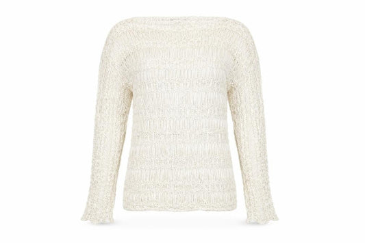 Mango Women’s Ivory Open Knit Pullover Jumper Size M