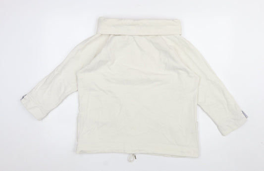Cotton Traders Women's Ivory Size 14 Pullover Sweatshirt with Drawstring Hem