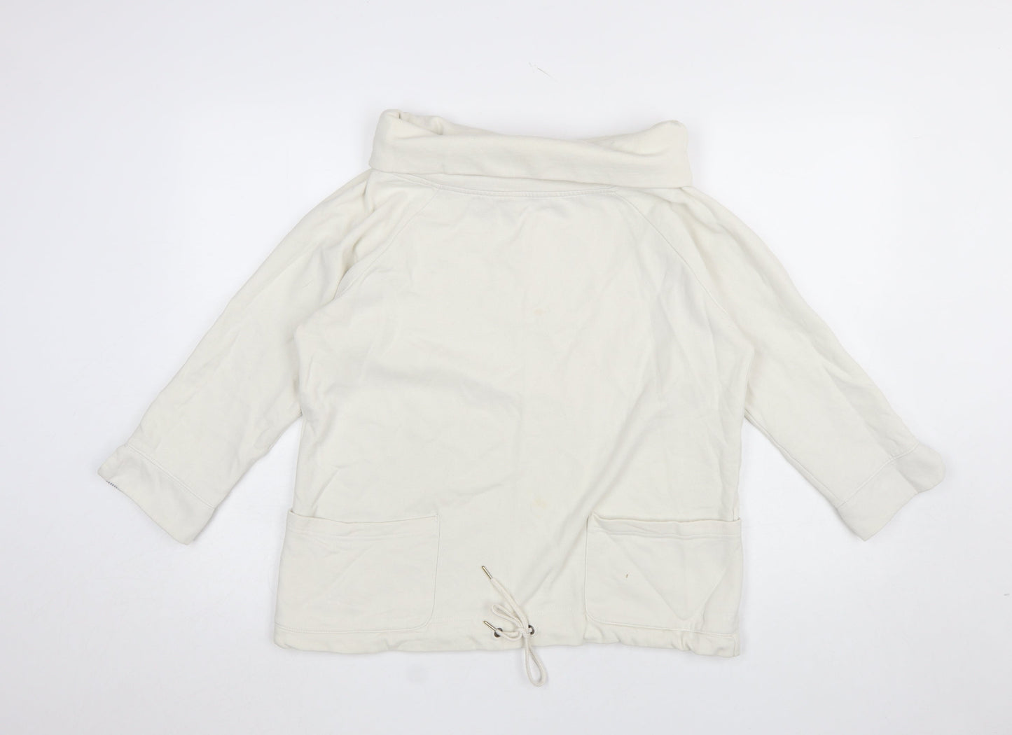 Cotton Traders Women's Ivory Size 14 Pullover Sweatshirt with Drawstring Hem
