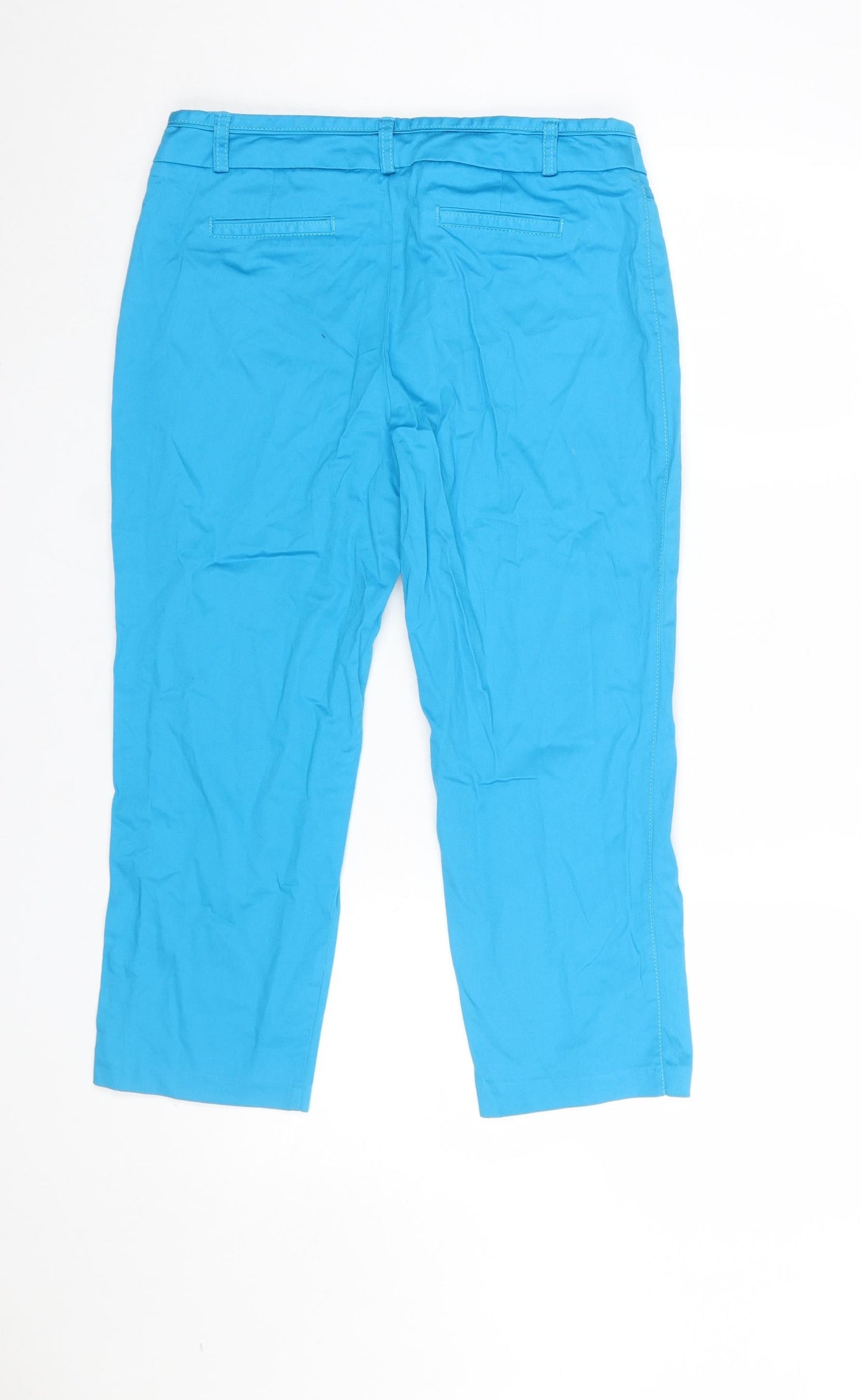 Dunnes Women’s Blue Cotton Capri Trousers Size 12