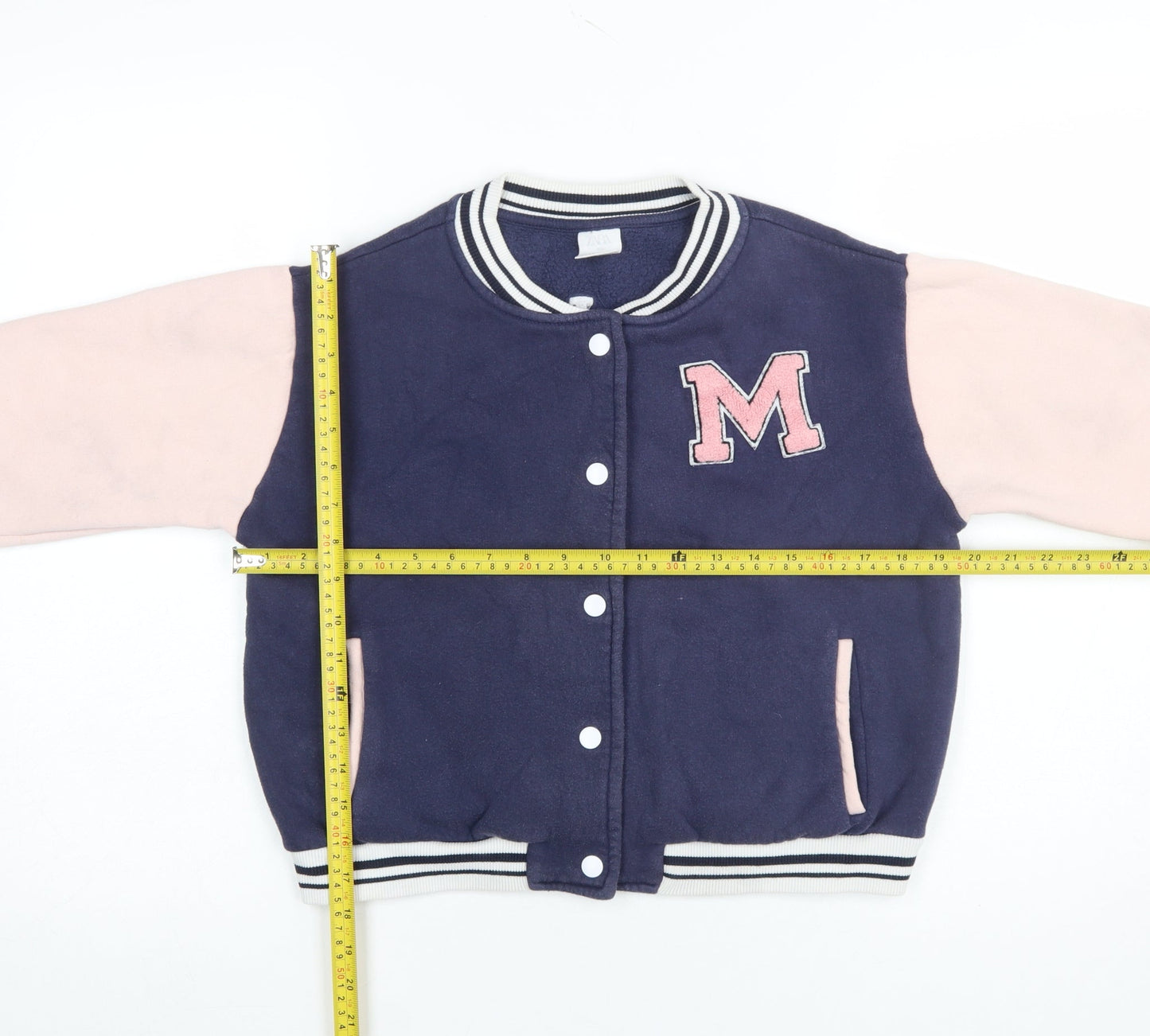 Zara Girls Navy & Pink Varsity Sweatshirt 11-12 Years Hooded Style