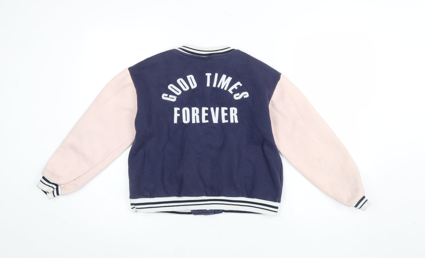 Zara Girls Navy & Pink Varsity Sweatshirt 11-12 Years Hooded Style