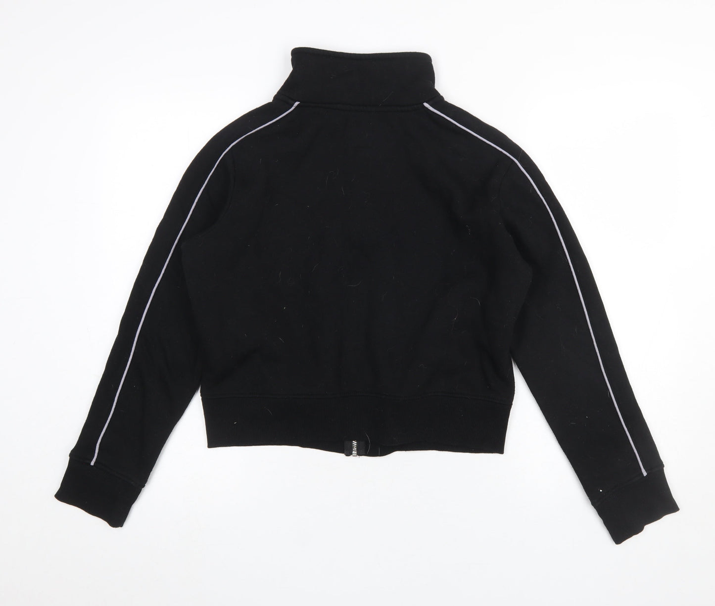 Fabric Womens Black Full Zip Sweatshirt UK 12 Cotton Polyester