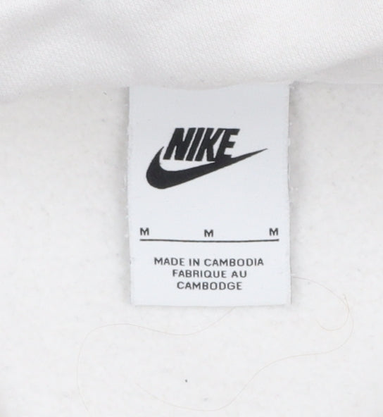 Nike Men's White Pullover Hoodie M Sports Graphic Fleece