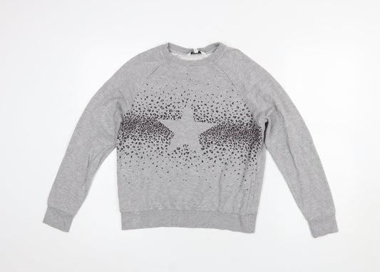 Next Women Grey Star Print Pullover Sweatshirt XS