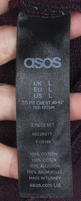 ASOS Men's Purple Crew Neck Cotton Sweatshirt Size L Regular Fit