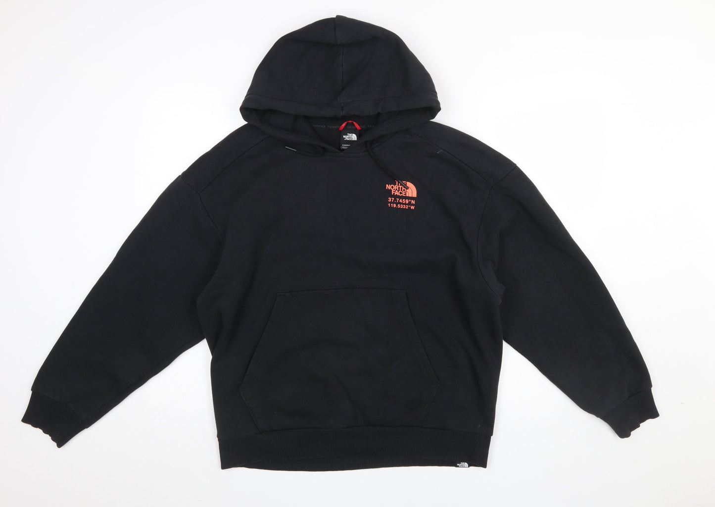 The North Face Womens Black L Pullover Hoodie Graphic Print Cotton Blend