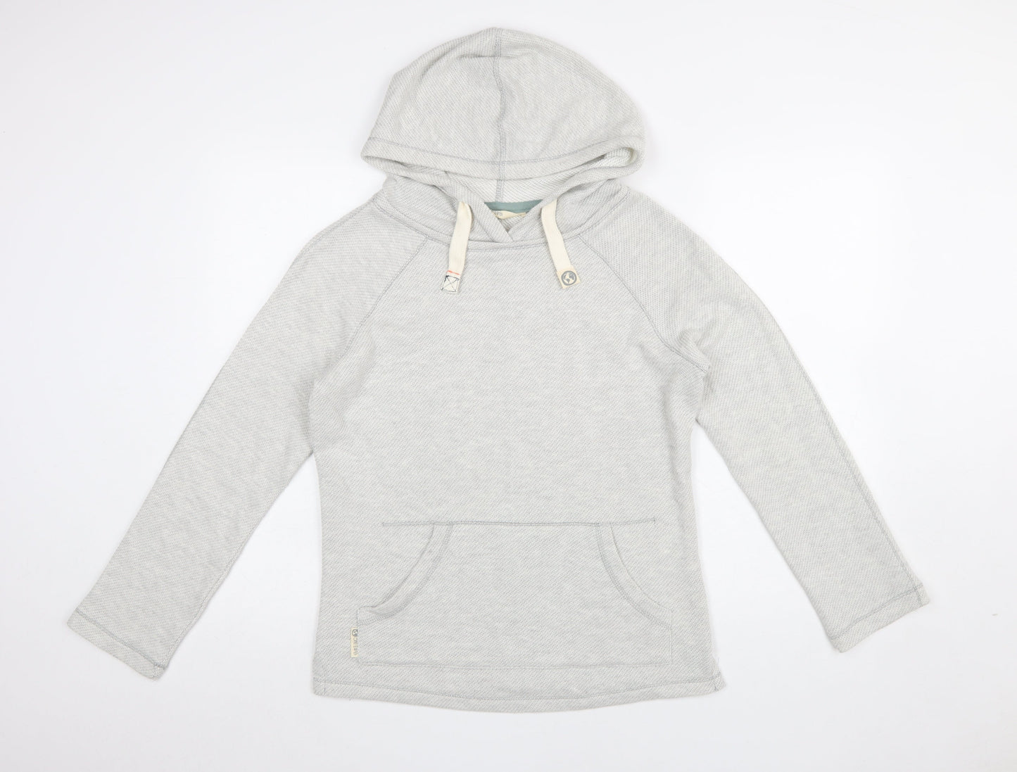 One Earth Women Grey Hooded Pullover Sweatshirt Size 8